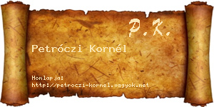 Petróczi Kornél névjegykártya