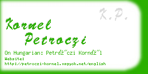 kornel petroczi business card